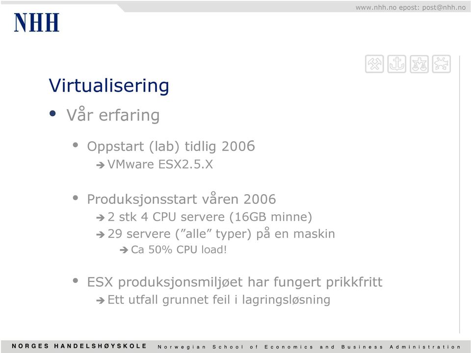 servere ( alle typer) på en maskin Ca 50% CPU load!