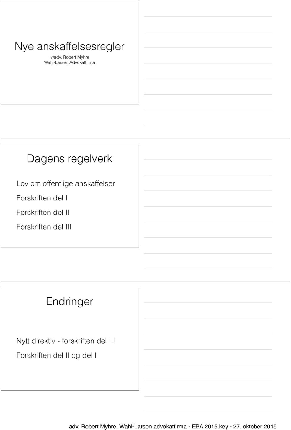 offentlige anskaffelser Forskriften del I Forskriften del II