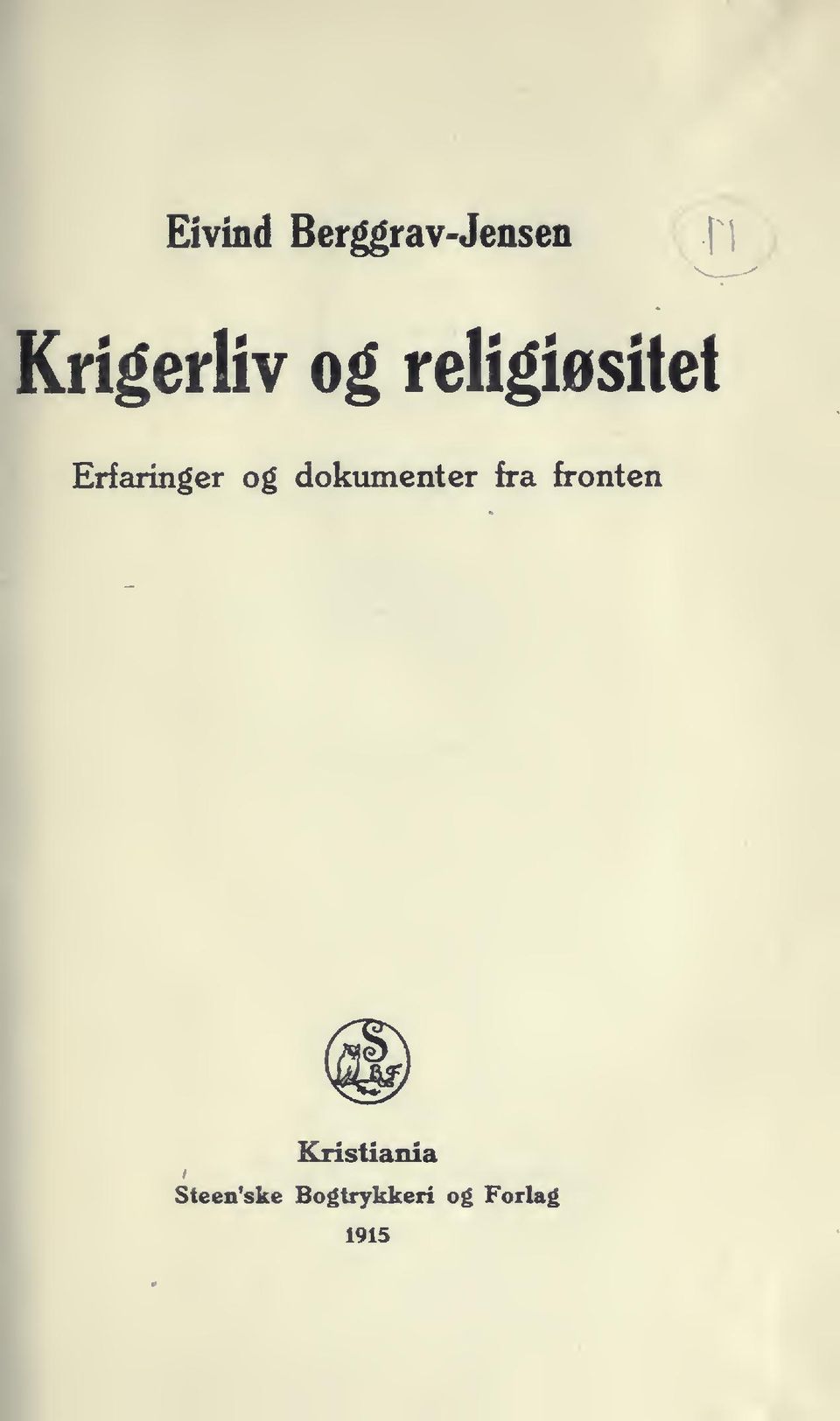 dokumenter fra fronten Kristiania