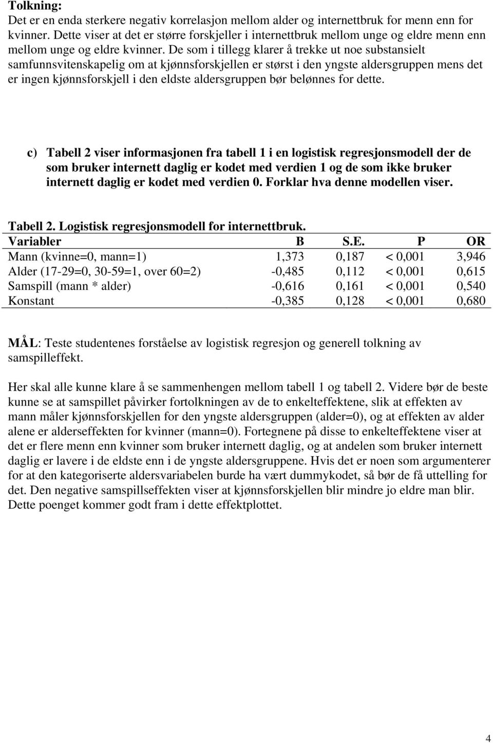 De som i tillegg klarer å trekke ut noe substansielt samfunnsvitenskapelig om at kjønnsforskjellen er størst i den yngste aldersgruppen mens det er ingen kjønnsforskjell i den eldste aldersgruppen