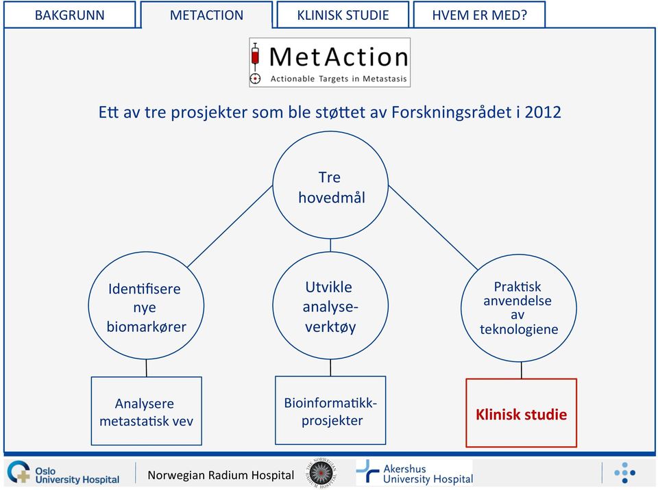 hovedmål Iden5fisere nye biomarkører Utvikle analyse- verktøy Prak5sk