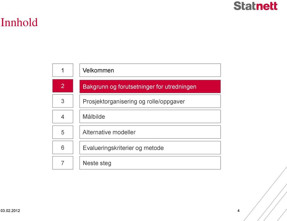 Prosjektorganisering og rolle/oppgaver Målbilde