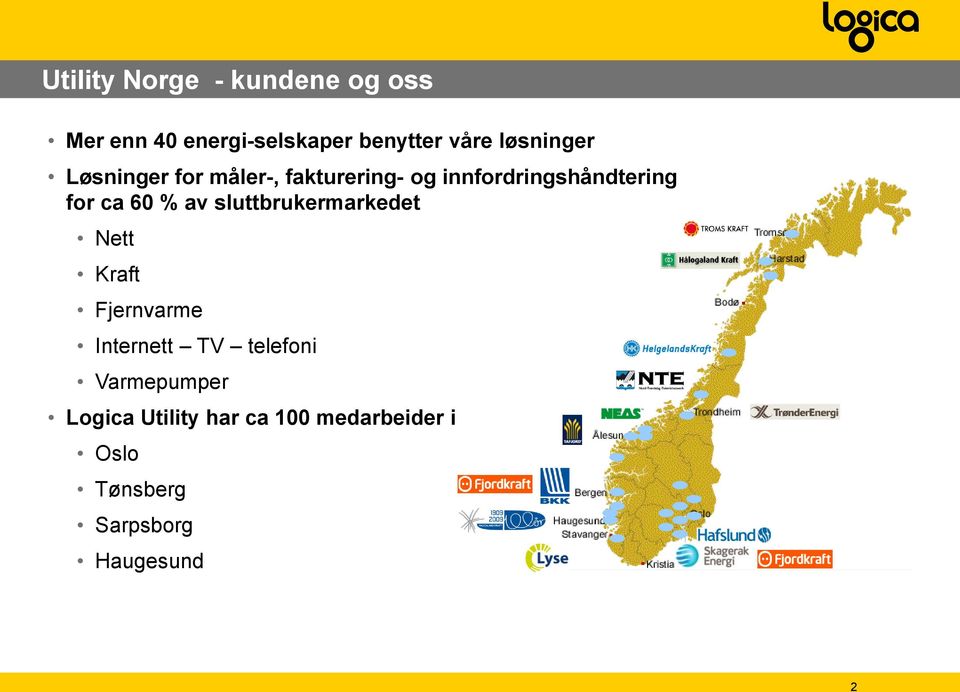 60 % av sluttbrukermarkedet Nett Kraft Fjernvarme Internett TV telefoni