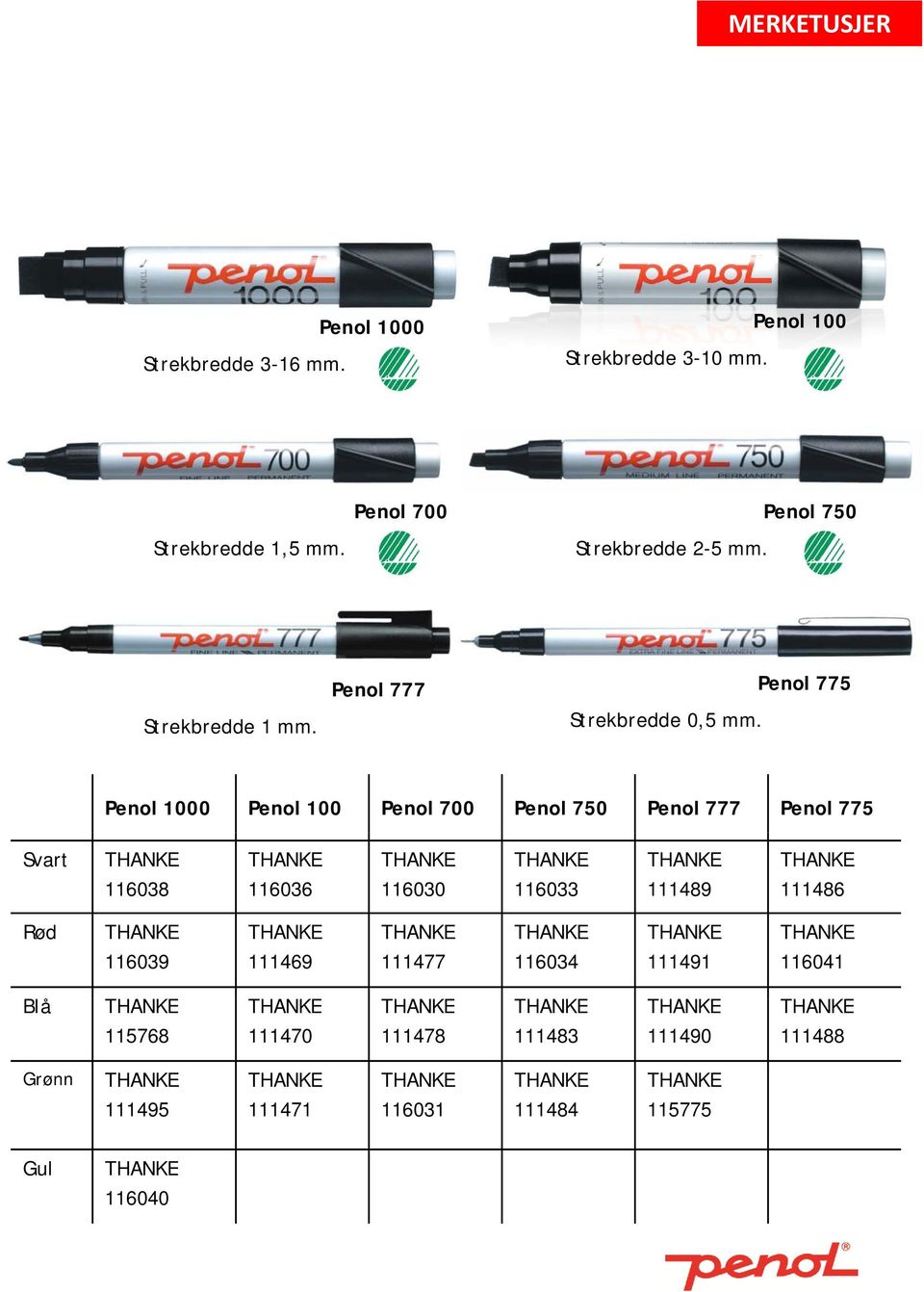 Penol 775 Penol 1000 Penol 100 Penol 700 Penol 750 Penol 777 Penol 775 Svart 116038 116036 116030 116033 111489