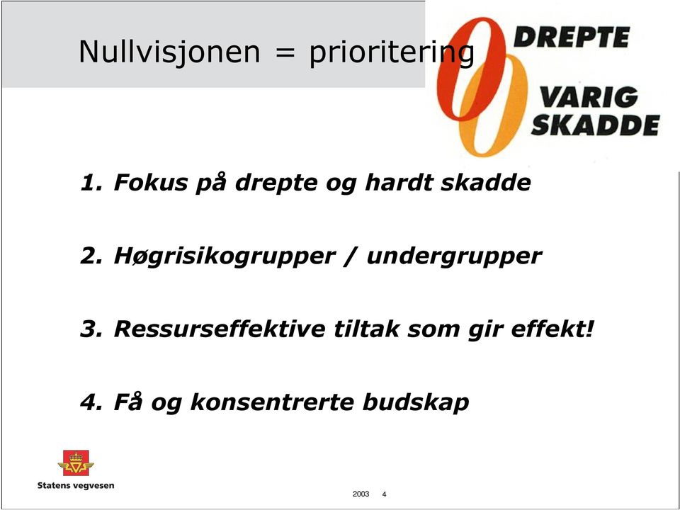 Høgrisikogrupper / undergrupper 3.