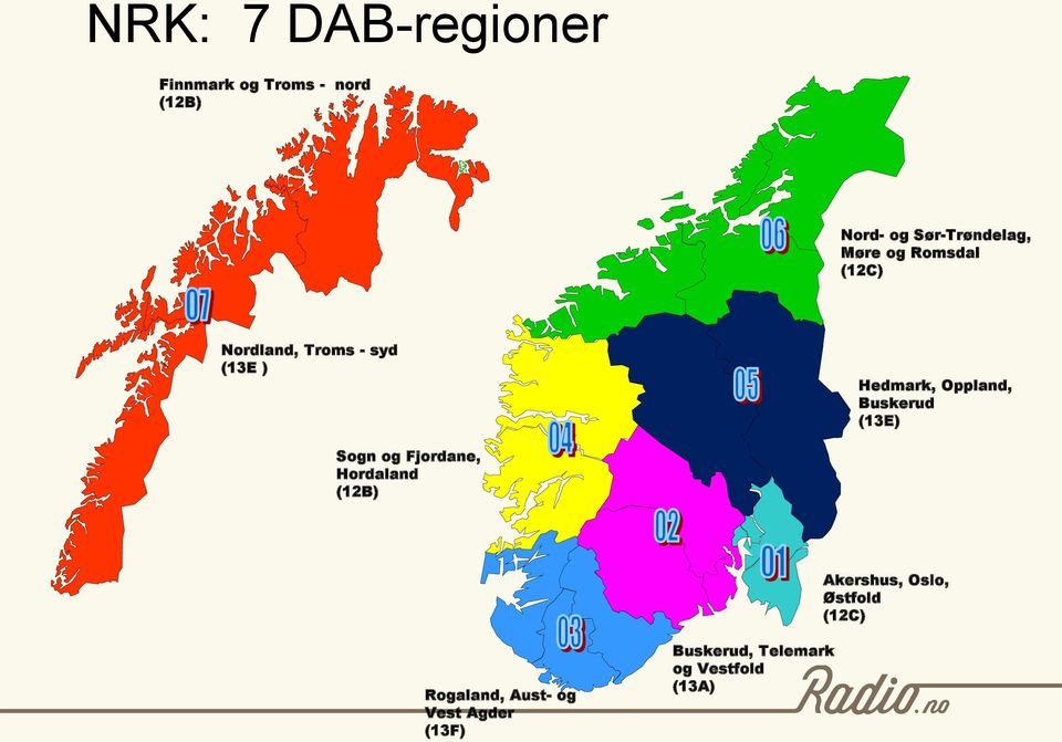 Hedmark, Oppland, Buskerud (13E) Sogn og Fjordane, Hordaland (12B)