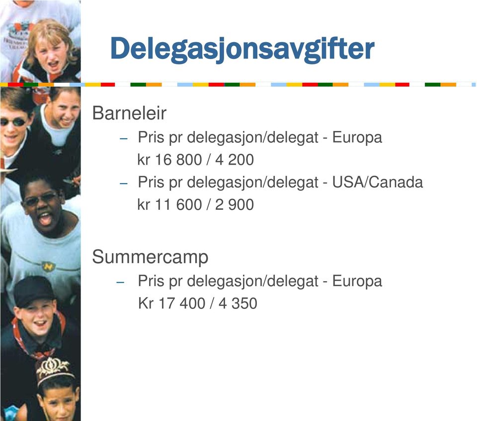 pr delegasjon/delegat - USA/Canada kr 11 600 / 2