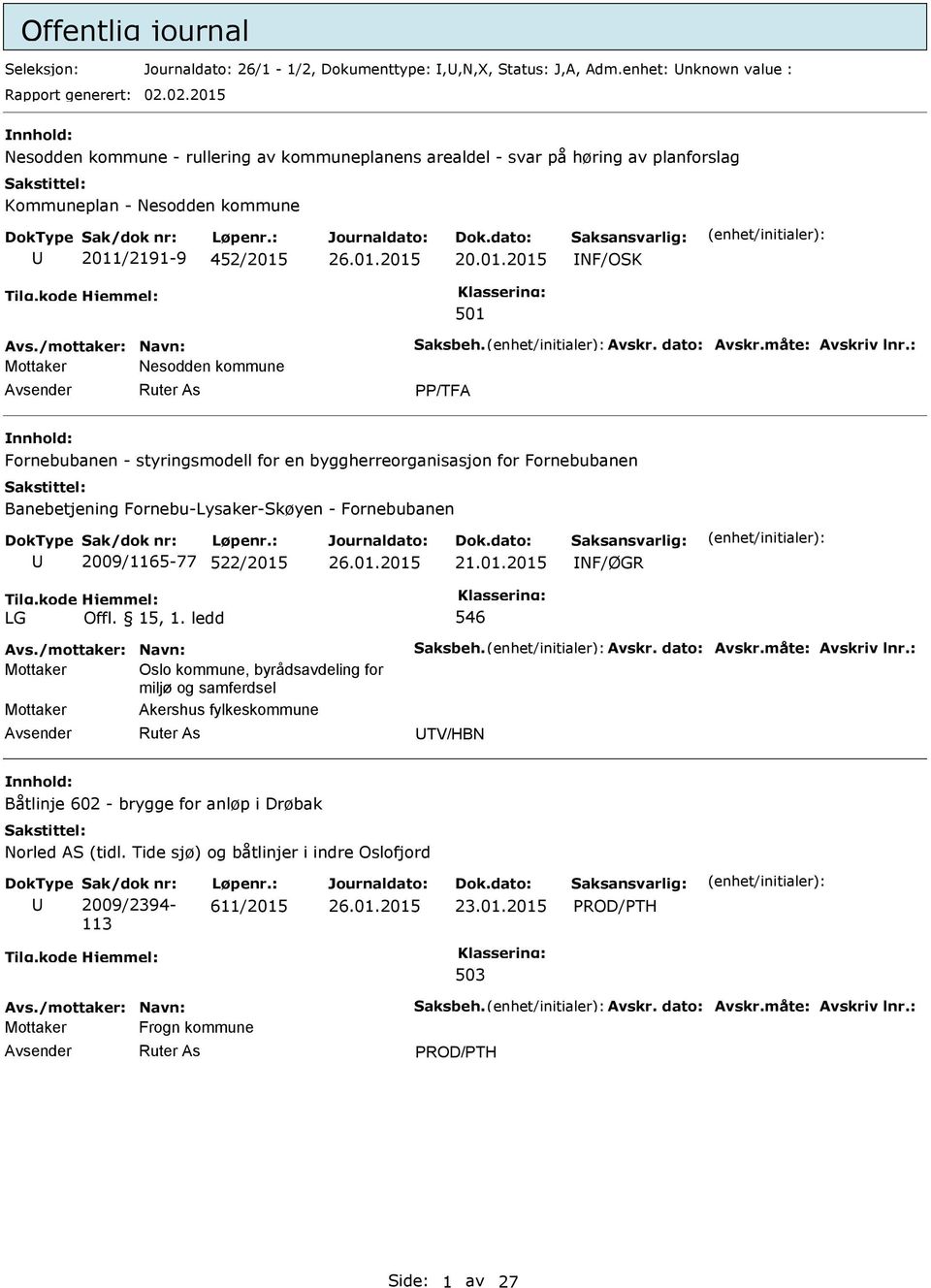 Nesodden kommune - rullering av kommuneplanens arealdel - svar på høring av planforslag Kommuneplan - Nesodden kommune 2011