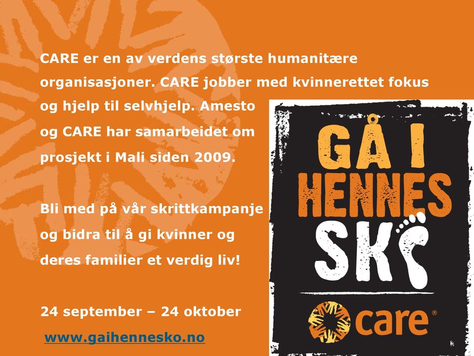 Amesto og CARE har samarbeidet om prosjekt i Mali siden 2009.