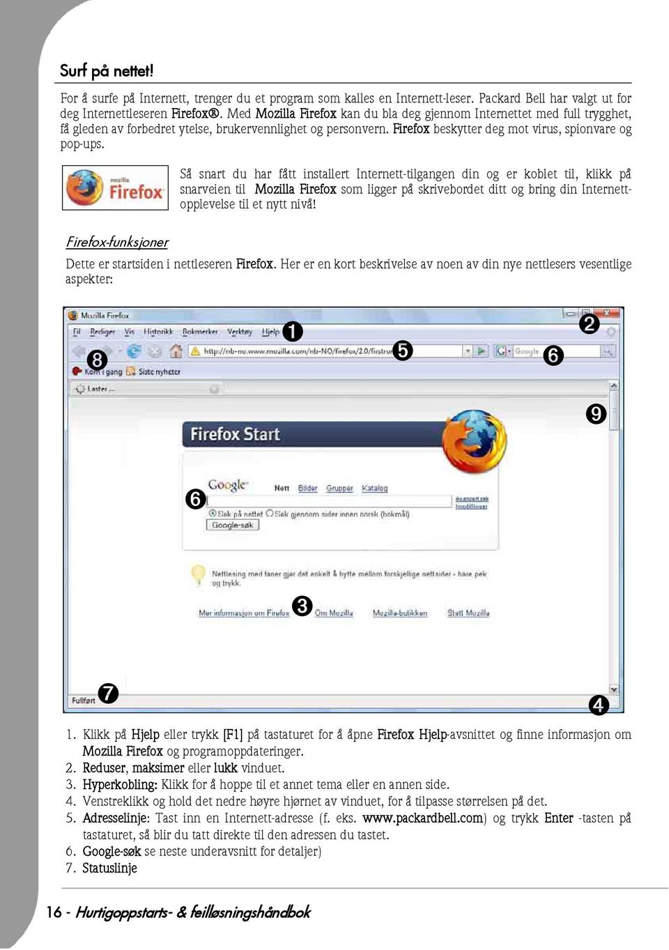 Så snart du har fått installert Internett-tilgangen din og er koblet til, klikk på snarveien til Mozilla Firefox som ligger på skrivebordet ditt og bring din Internettopplevelse til et nytt nivå!