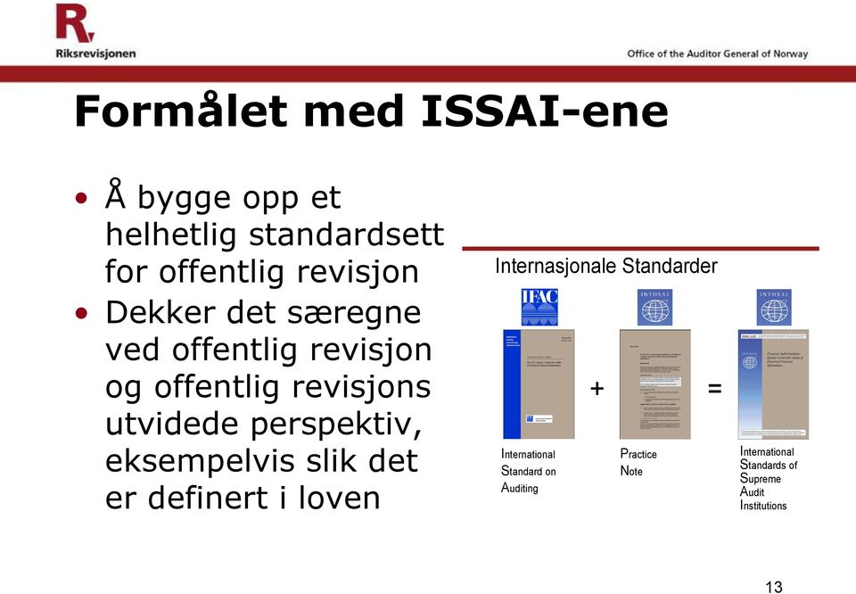 eksempelvis slik det er definert i loven Internasjonale Standarder + = International