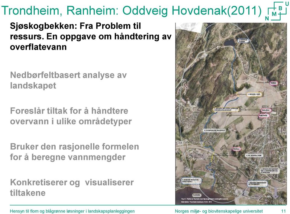 håndtere overvann i ulike områdetyper Bruker den rasjonelle formelen for å beregne vannmengder Konkretiserer