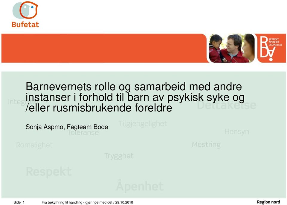 rusmisbrukende foreldre Sonja Aspmo, Fagteam Bodø