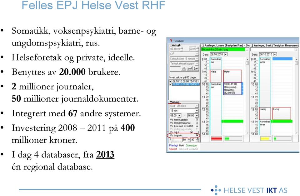 2 millioner journaler, 50 millioner journaldokumenter.