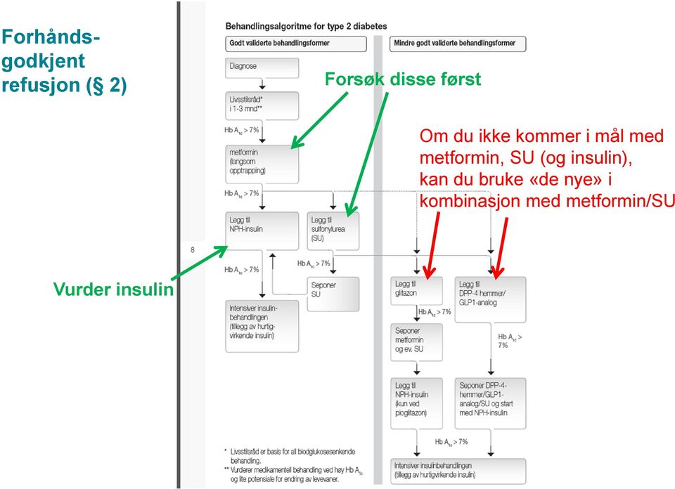 metformin, SU (og insulin), kan du bruke