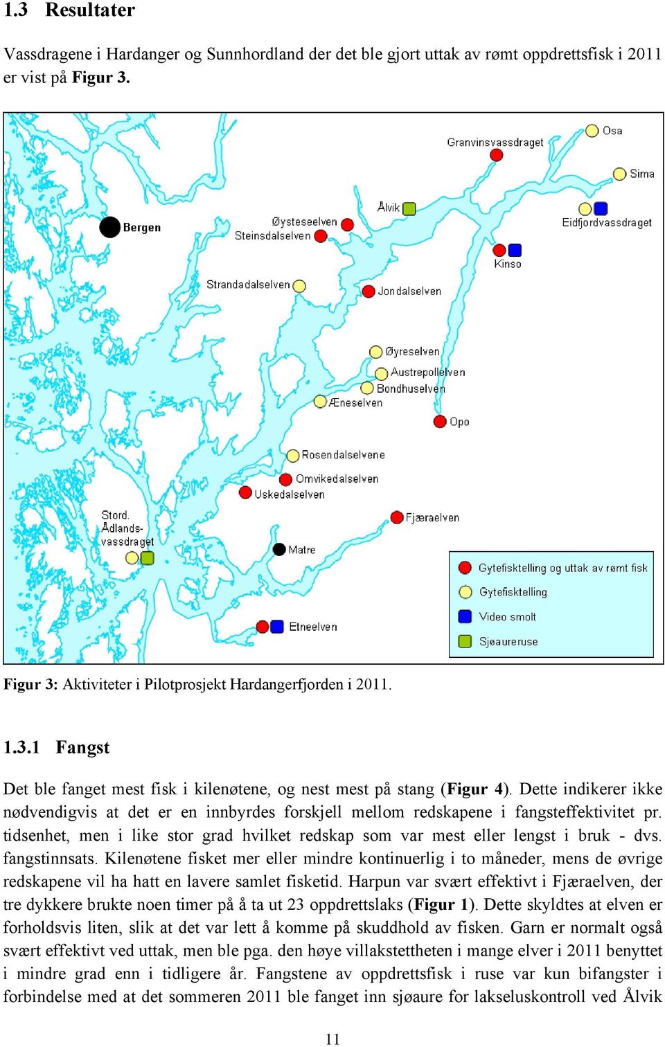 fangstinnsats. Kilenøtene fisket mer eller mindre kontinuerlig i to måneder, mens de øvrige redskapene vil ha hatt en lavere samlet fisketid.