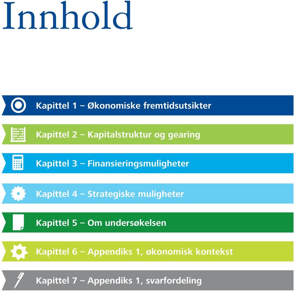 Kapittel 4 Strategiske muligheter Kapittel 5 Om undersøkelsen