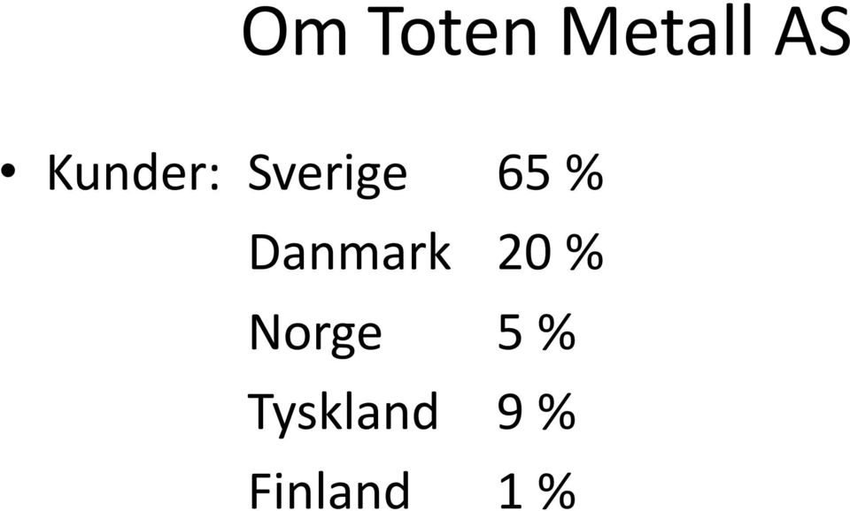 Danmark 20 % Norge 5