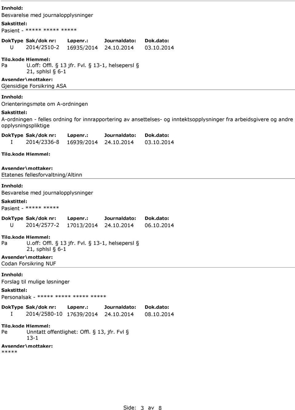 og inntektsopplysninger fra arbeidsgivere og andre opplysningspliktige 2014/2336-8 16939/2014 Etatenes fellesforvaltning/altinn sient -