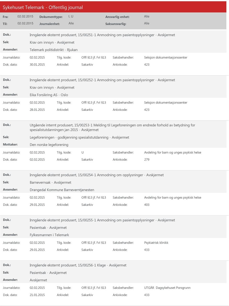 2015 Arkivdel: Sakarkiv tgående internt produsert, 15/00253-1 Melding til Legeforeningen om endrede forhold av betydning for spesialistutdanningen jan 2015 - Legeforeningen - godkjenning