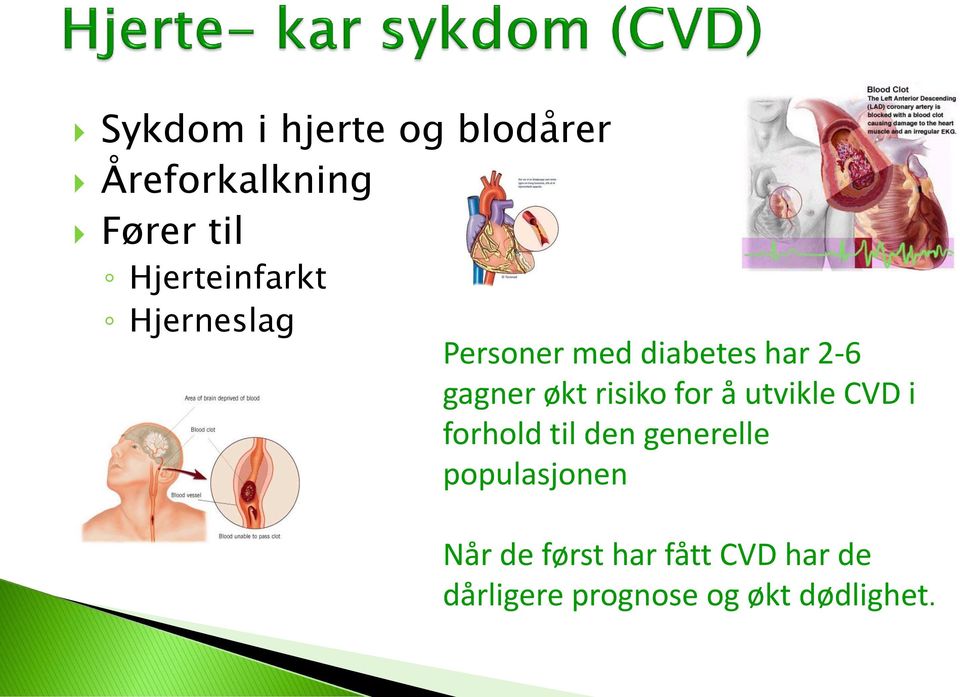 økt risiko for å utvikle CVD i forhold til den generelle