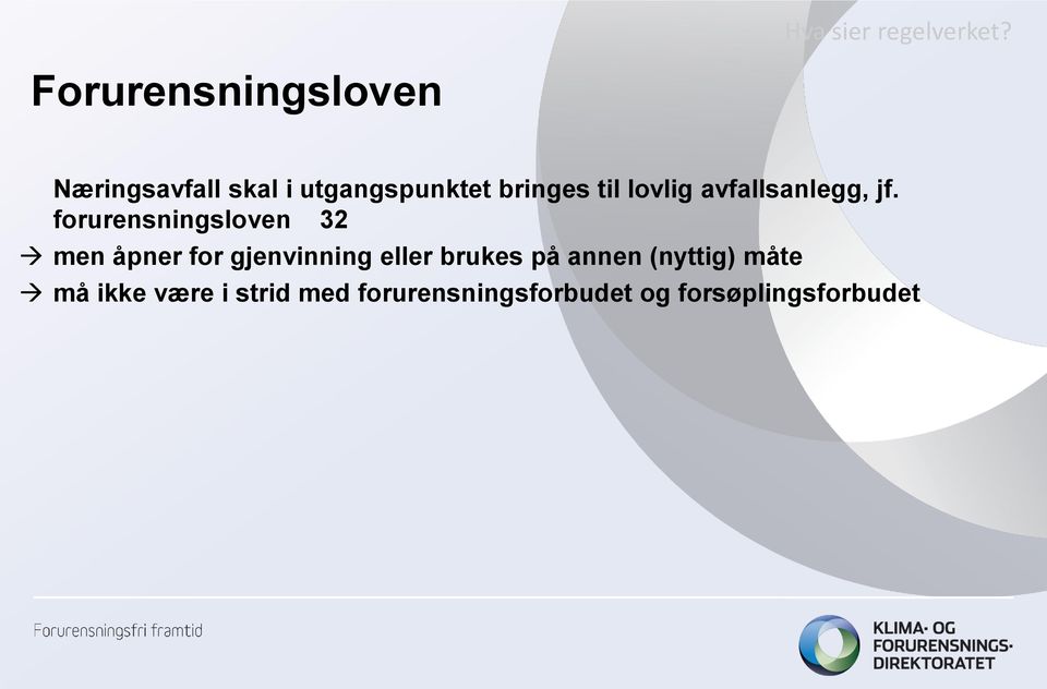 lovlig avfallsanlegg, jf.