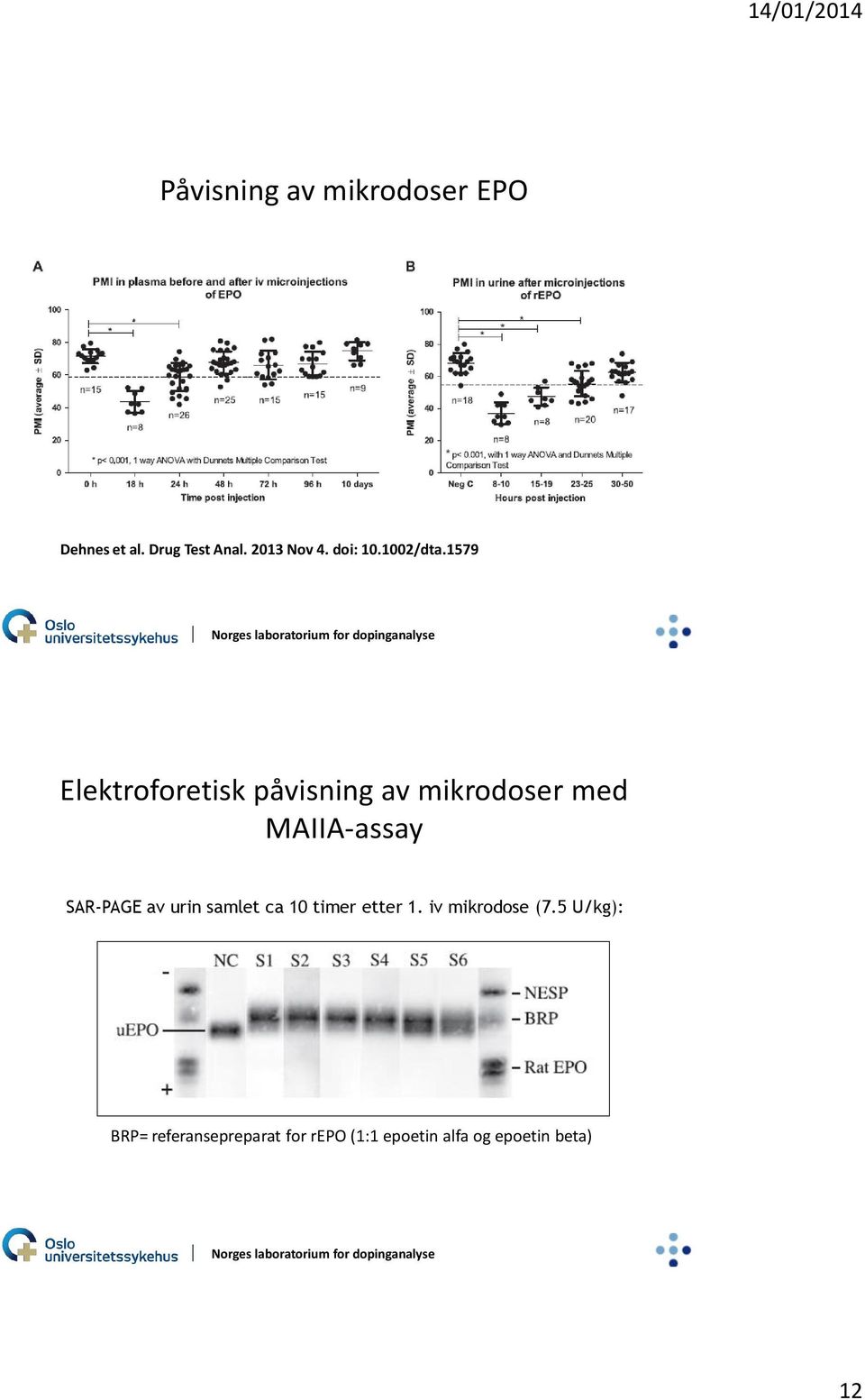 1579 Elektroforetisk påvisning av mikrodoser med MAIIA-assay SAR-PAGE