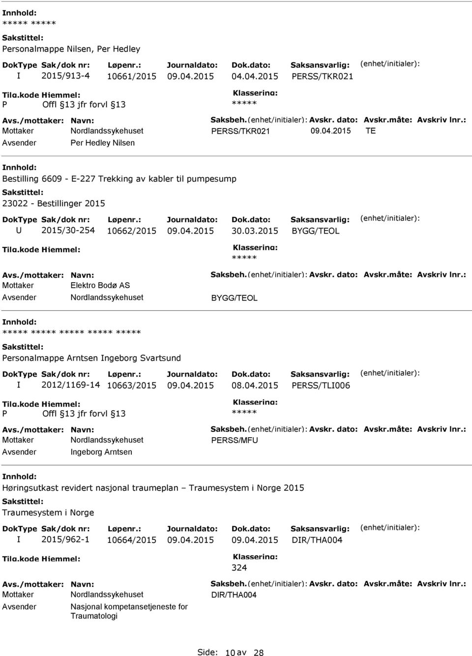 : Mottaker Elektro Bodø AS ersonalmappe Arntsen ngeborg Svartsund 2012/1169-14 10663/2015 08.04.2015 ERSS/TL006 Avs./mottaker: Navn: Saksbeh. Avskr. dato: Avskr.måte: Avskriv lnr.