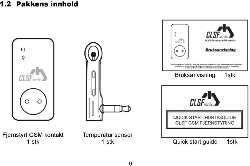 Fjernstyrt GSM kontakt 1 stk