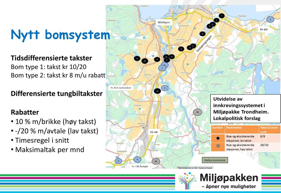 Differensierte tungbiltakster Rabatter 10 % m/brikke (høy