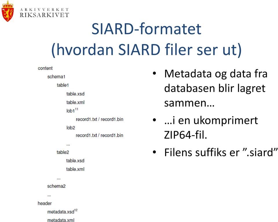 databasen blir lagret sammen i en