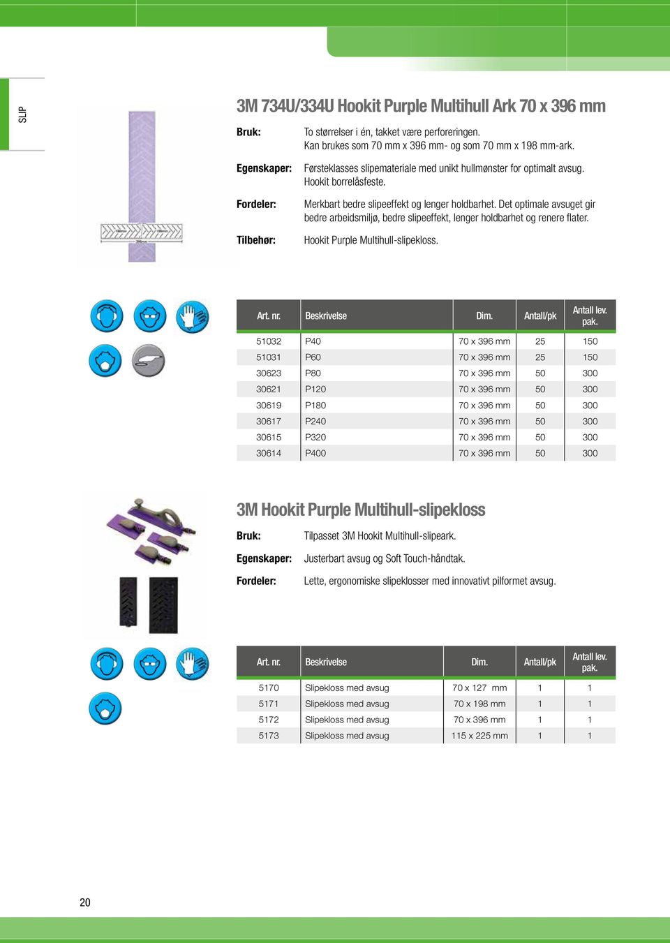 Det optimale avsuget gir bedre arbeidsmiljø, bedre slipeeffekt, lenger holdbarhet og renere flater. Hookit Purple Multihull-slipekloss.