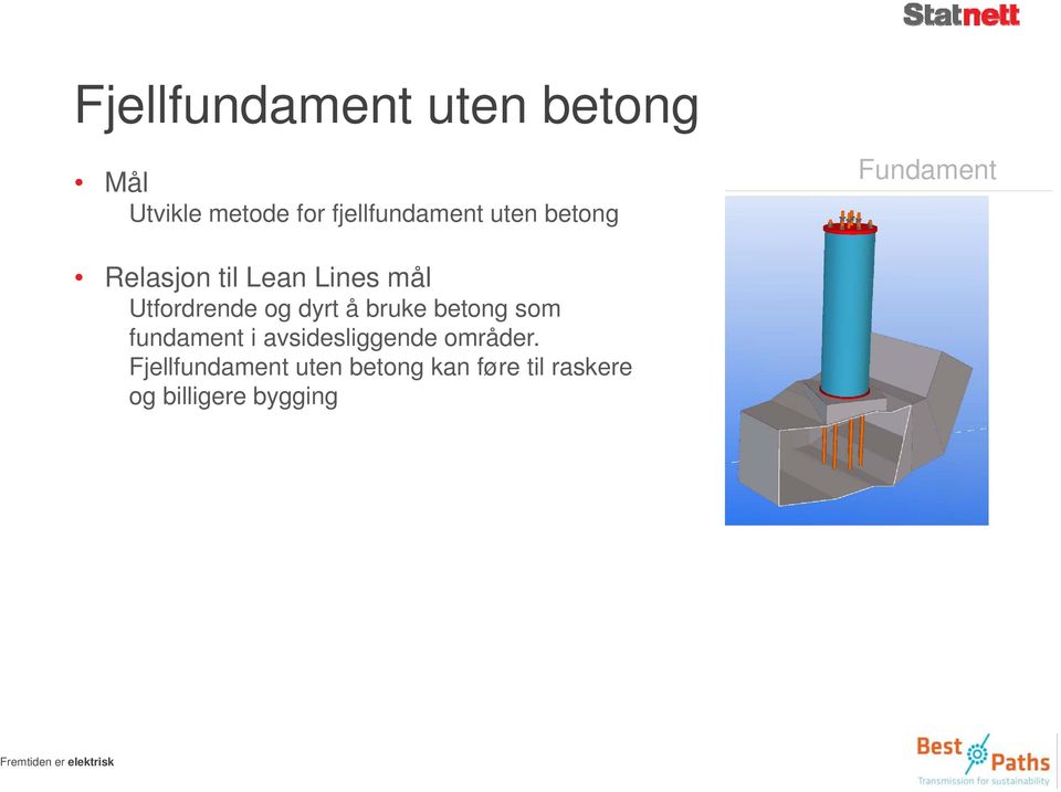 dyrt å bruke betong som fundament i avsidesliggende områder.