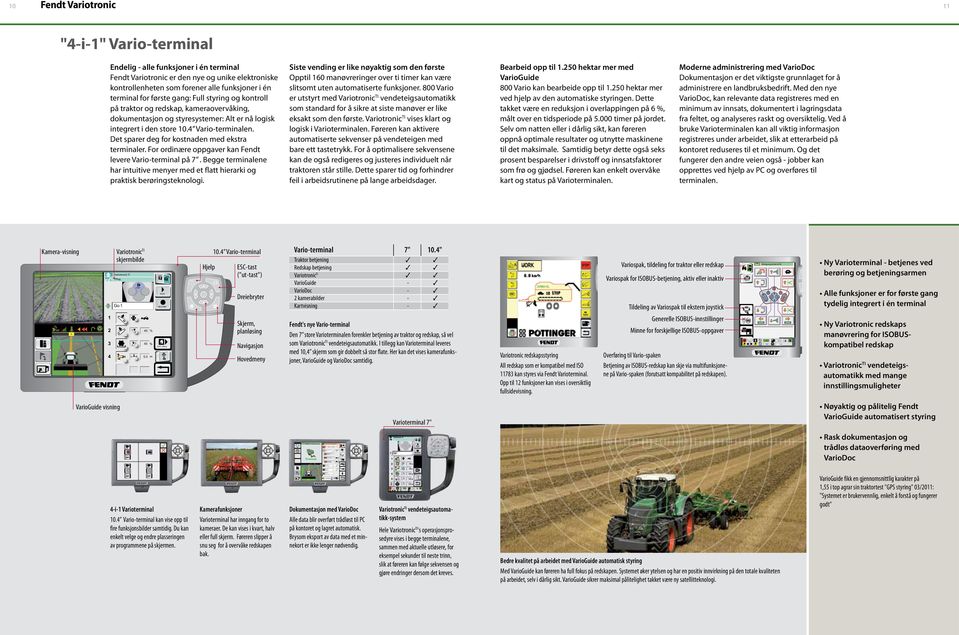 Det sparer deg for kostnaden med ekstra terminaler. For ordinære oppgaver kan Fendt levere Vario -terminal på 7.