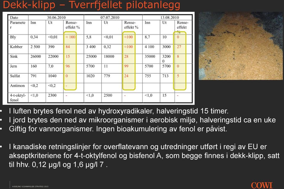 Ingen bioakumulering av fenol er påvist.