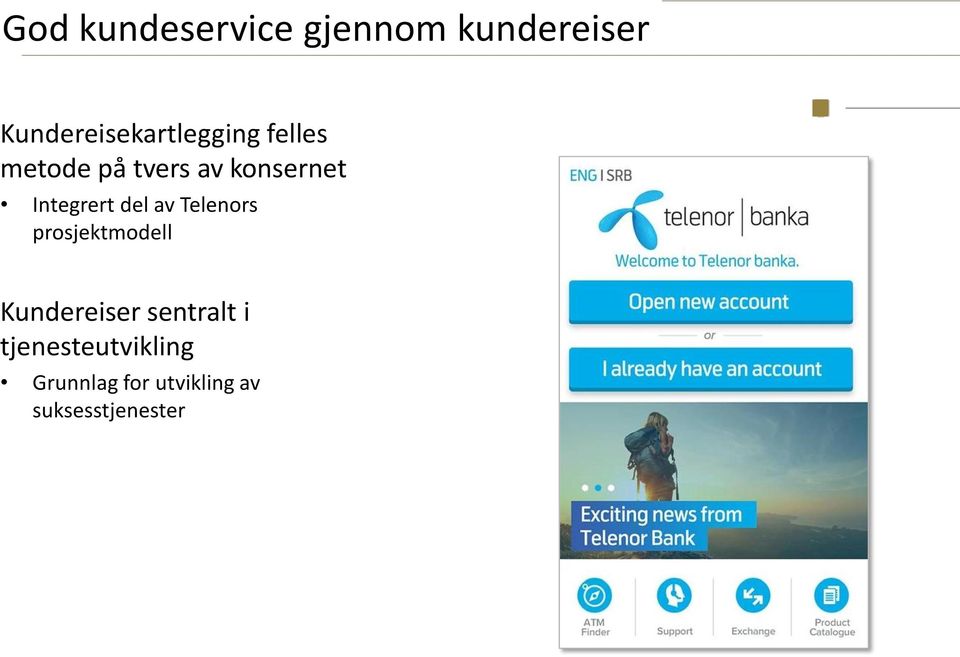 konsernet Integrert del av Telenors prosjektmodell