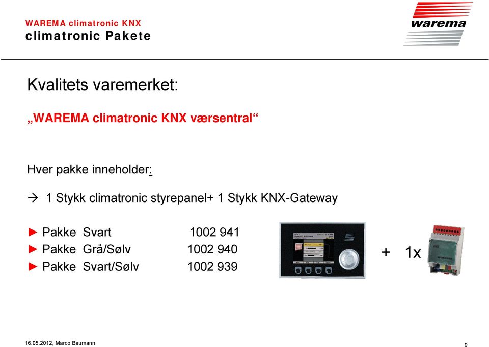 1 Stykk KNX-Gateway Pakke Svart 1002 941 Pakke Grå/Sølv 1002 940