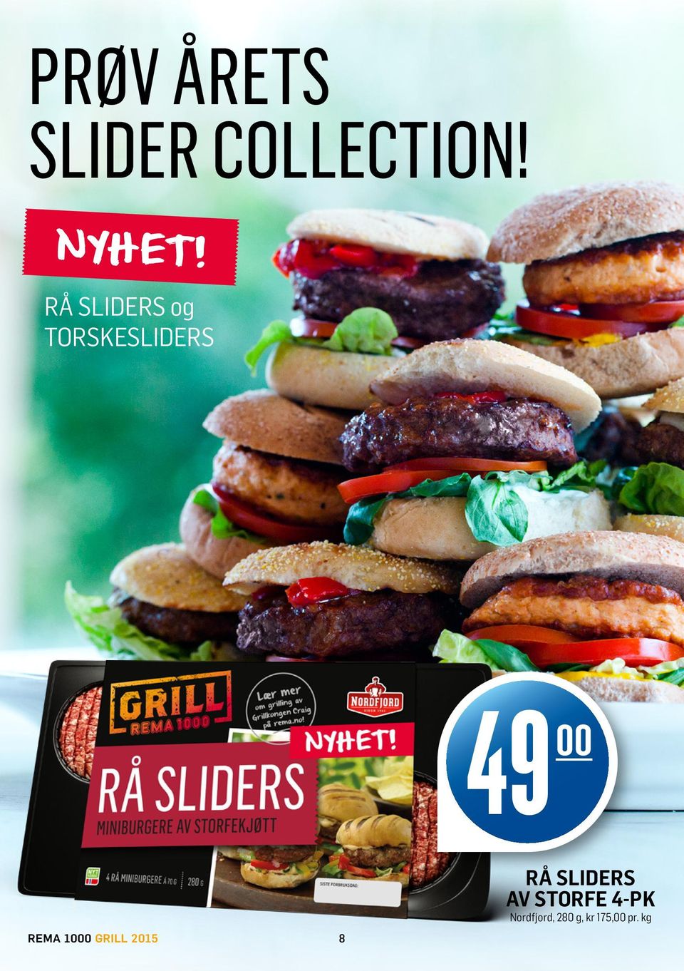 8 rå sliders av storfe 4-pk