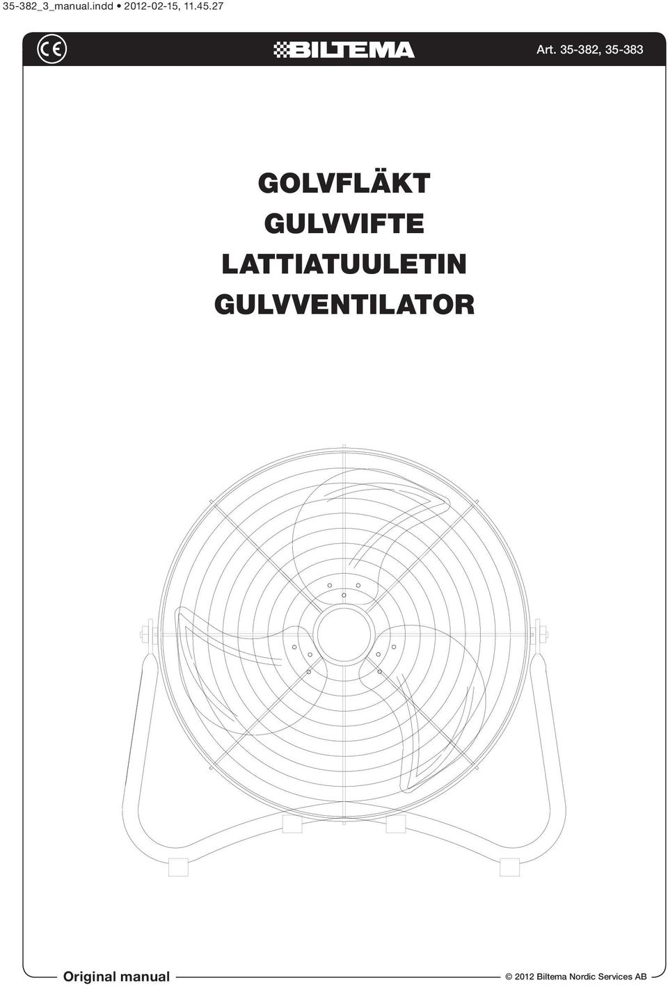 35-382, 35-383 Golvfläkt Gulvvifte