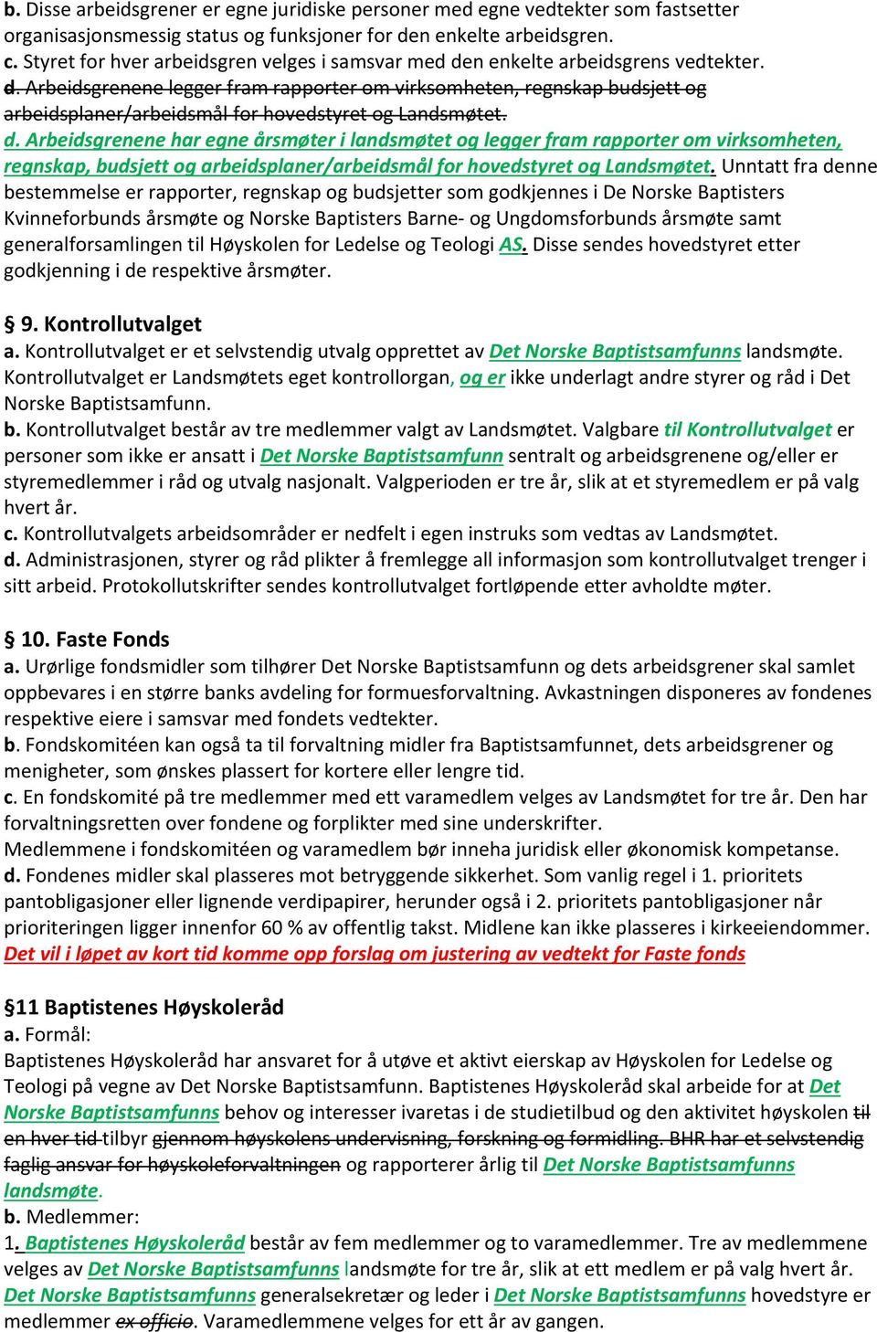 d. Arbeidsgrenene har egne årsmøter i landsmøtet og legger fram rapporter om virksomheten, regnskap, budsjett og arbeidsplaner/arbeidsmål for hovedstyret og Landsmøtet.