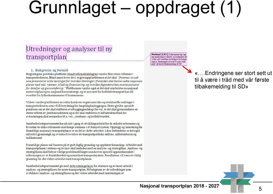 til å være i tråd med vår