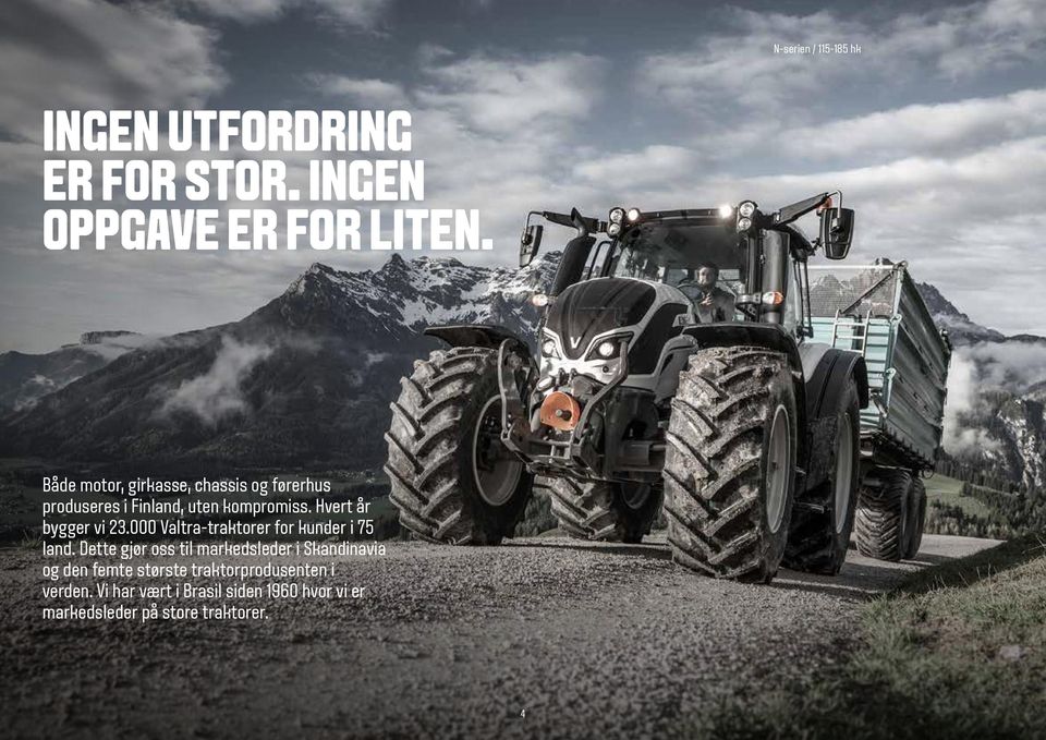 Hvert år bygger vi 23.000 Valtra-traktorer for kunder i 75 land.