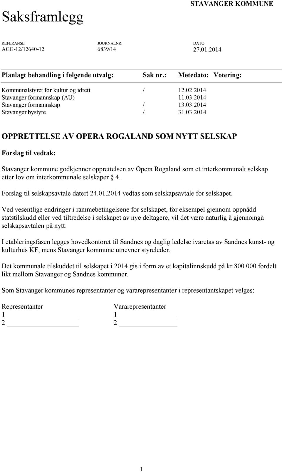 2014 Stavanger formannskap / 13.03.