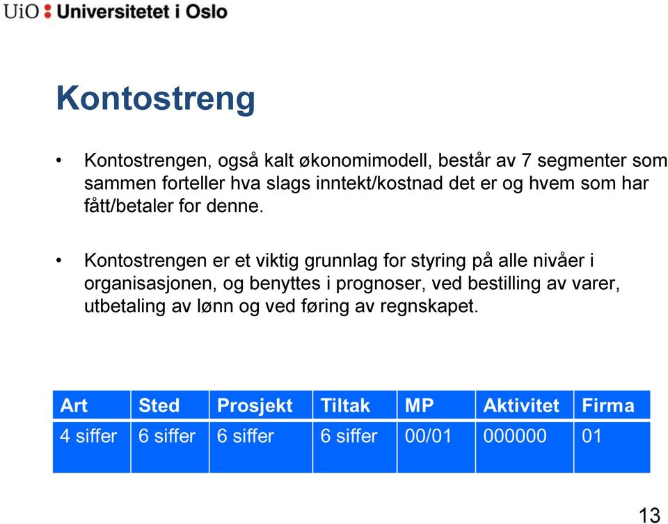 Kontostrengen er et viktig grunnlag for styring på alle nivåer i organisasjonen, og