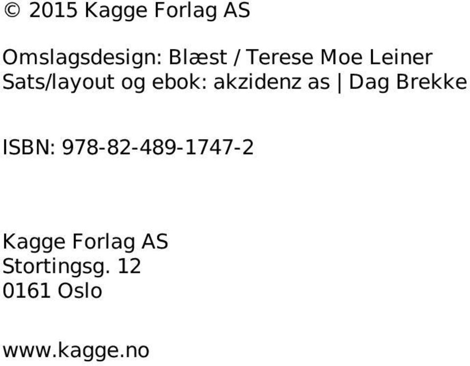 akzidenz as Dag Brekke ISBN: