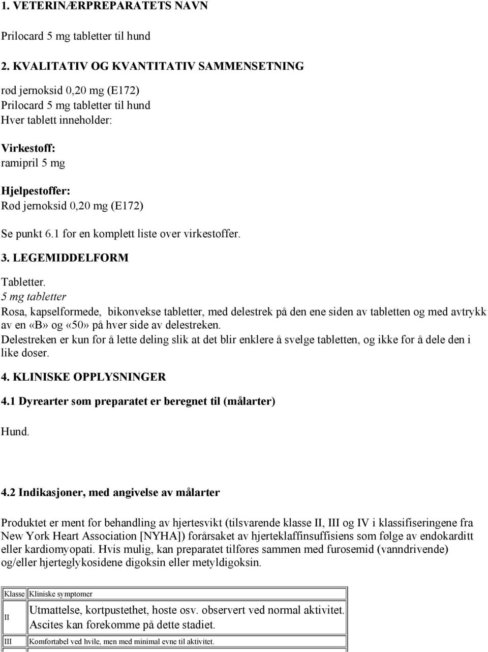 Se punkt 6.1 for en komplett liste over virkestoffer. 3. LEGEMIDDELFORM Tabletter.