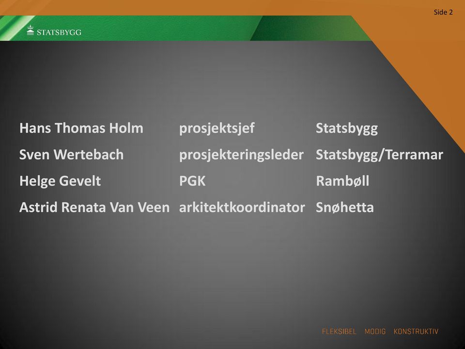 Statsbygg/Terramar Helge Gevelt PGK Rambøll