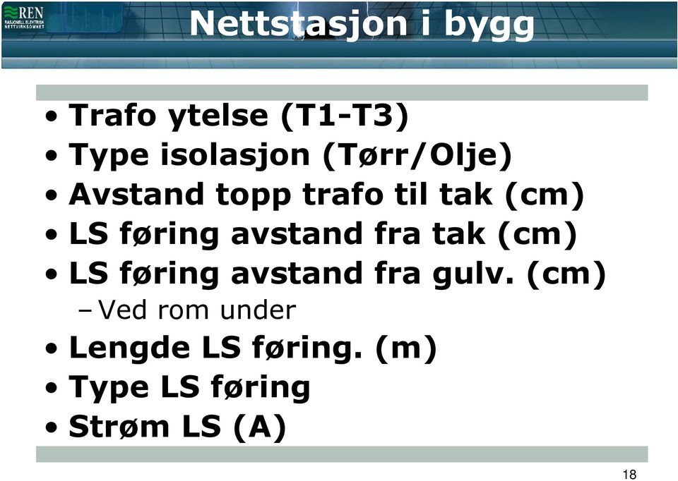 avstand fra tak (cm) LS føring avstand fra gulv.