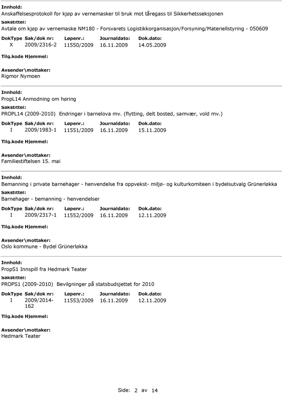 (flytting, delt bosted, samvær, vold mv.) 2009/1983-1 11551/2009 15.11.2009 Familiestiftelsen 15.