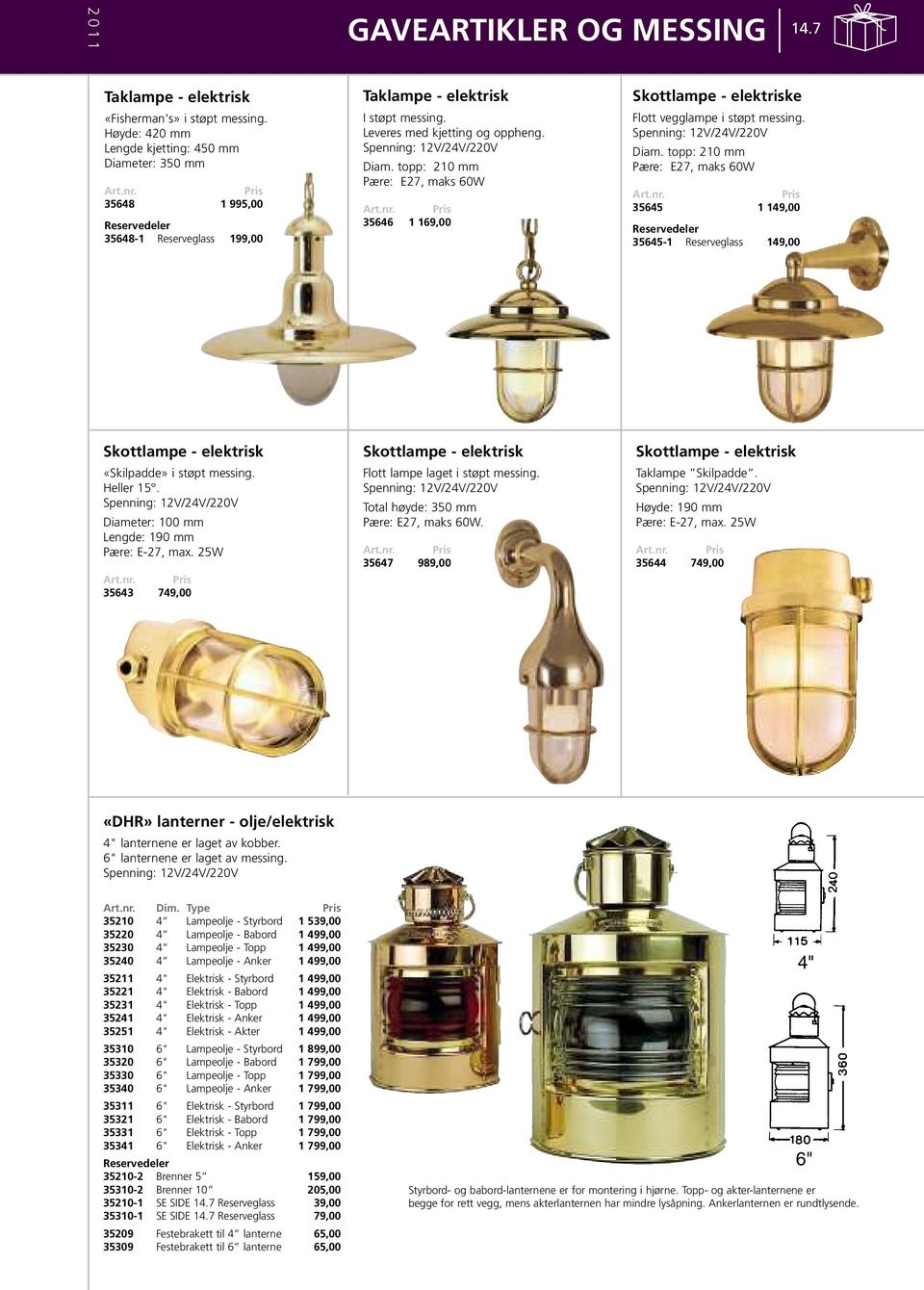 topp: 210 mm Pære: E27, maks 60W 35646 1 169,00 Skottlampe - elektriske Flott vegglampe i støpt messing. Diam. topp: 210 mm Pære: E27, maks 60W.